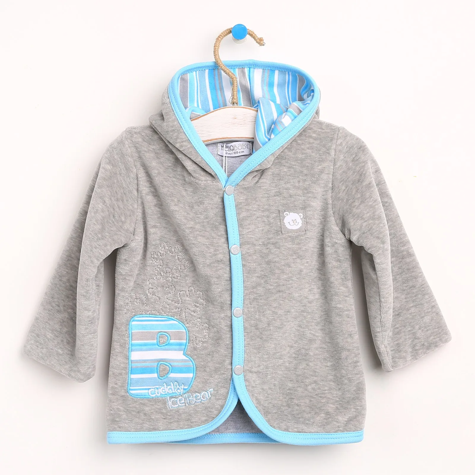 

ebebek HelloBaby Baby Boy Little Ice Bear Velvet Cardigan