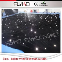 Рождество праздник 20ft от 20ft огнеупорный Крытый гибкое украшение свадебной сцены звезда занавес Белый свет фон