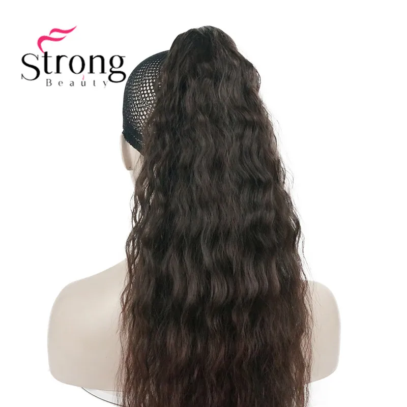 StrongBeauty 24 ''6 цветов синтетический конский хвост Кудрявые Волнистые коготь наращивание волос клип на шнурке шиньон