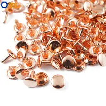 Ensemble de rivets rapides pour l'artisanat du cuir, couleur or Rose, Double capuchon, 9x8mm, Punk Rock, 300