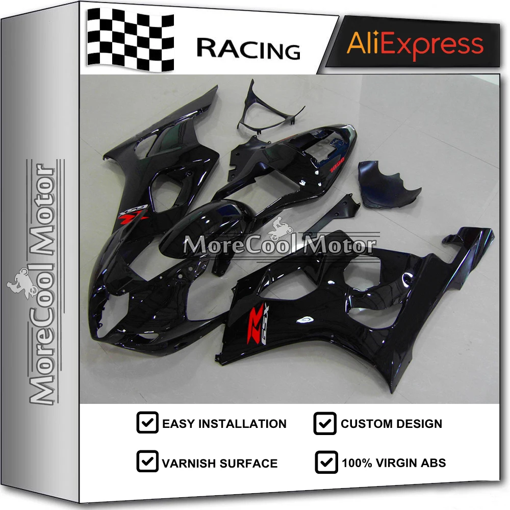 

For Suzuki GSX-R1000 Motorcycle ABS Fairing kits 2003 2004 K3 03 04 Bodywork Black Free Shipping