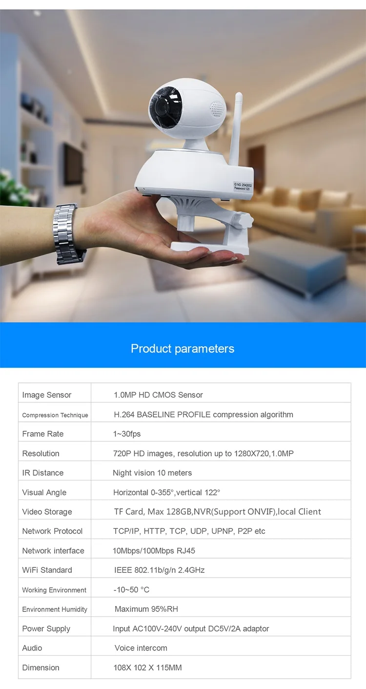 APP controlled intelligent network wireless wifi IP camera cctv camera with Pan & Tilt(12)