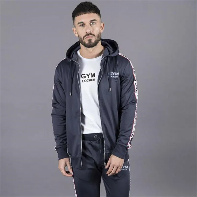 Толстовка GYMLOCKER Мужская Модный свитшот на молнии куртка с капюшоном для
