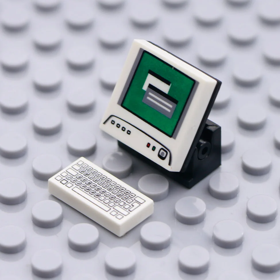 Bricks City Accessories 2x2 Computer Keyboard Newspaper Mobile Phone Mini Figure Toy Print Compatible LegoINGlys Building Blocks