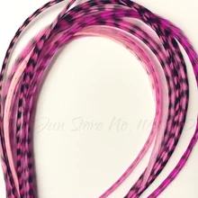 Для укладки волос, 10 шт., 6-12 дюймов, ручная окраска, пурпурный, фуксия, розовые перья, накладные волосы, гризли, аксессуары для волос, заколка для волос с перьями