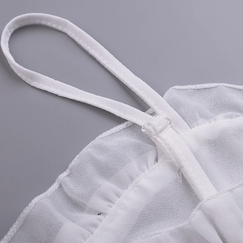 2019 Womens Chiffon Strap Wrapped Chest Shirt Top Ladies Camisole Black White Women Summer Crop Top Women Vest Underwear