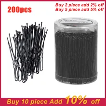 200 шт Bobby шпильки u-образной формы черные шпильки не скользят тонкие шпильки Bobby для женщин заколки для волос
