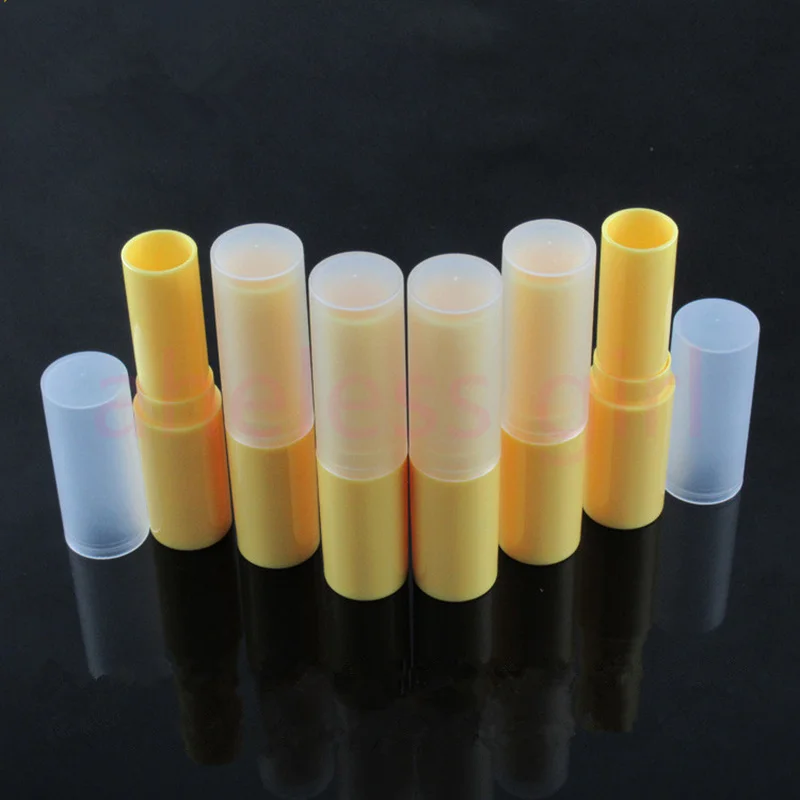 

Wholesale Makeup Package Material Lipstick Containers tubes Direct Fillable Yellow Lip Balm Tubes Lipstick Tube Comestic Tools