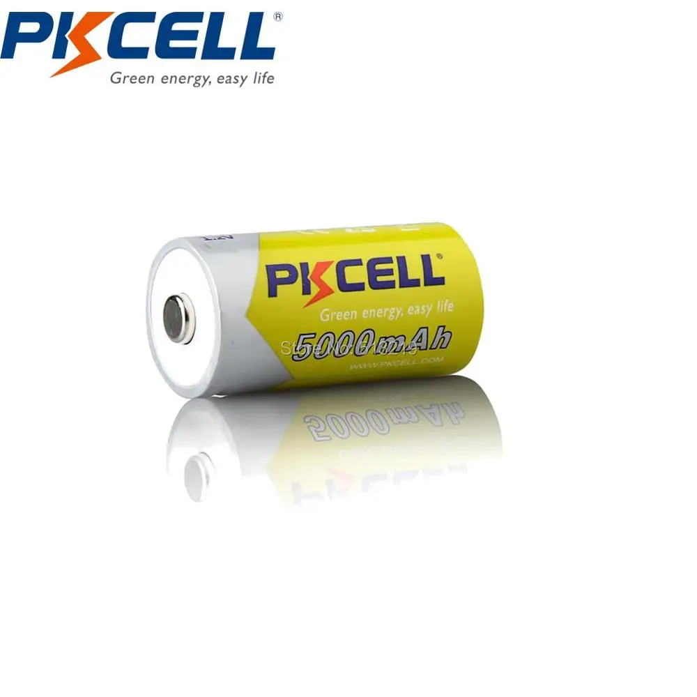 2 x никель-металл-гидридных аккумулятора PKCELL 1,2 V C Размер 5000mAh перезаряжаемая батарея 1000 раз перерабатывает Улучшенный AM-2 LR14 C MN1400 E93