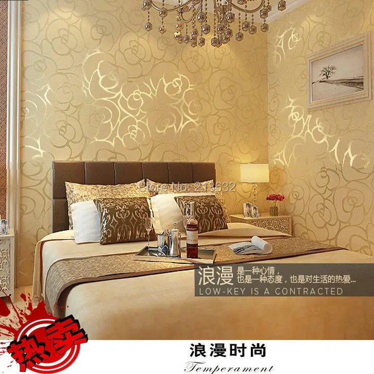 ZXqz 224 Modern pastoral flower embossed 3d non-woven wallpaper roll mural papel de parede wall paper For living room walls | Дом и сад
