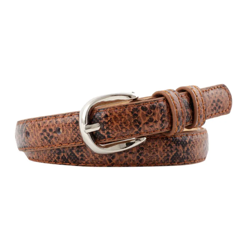 Women Man Unisex Vintage Leather Snake Buckle Leisure Belt Trouser Accessories Fashion Waistband Mini Belt 30AP10 (12)