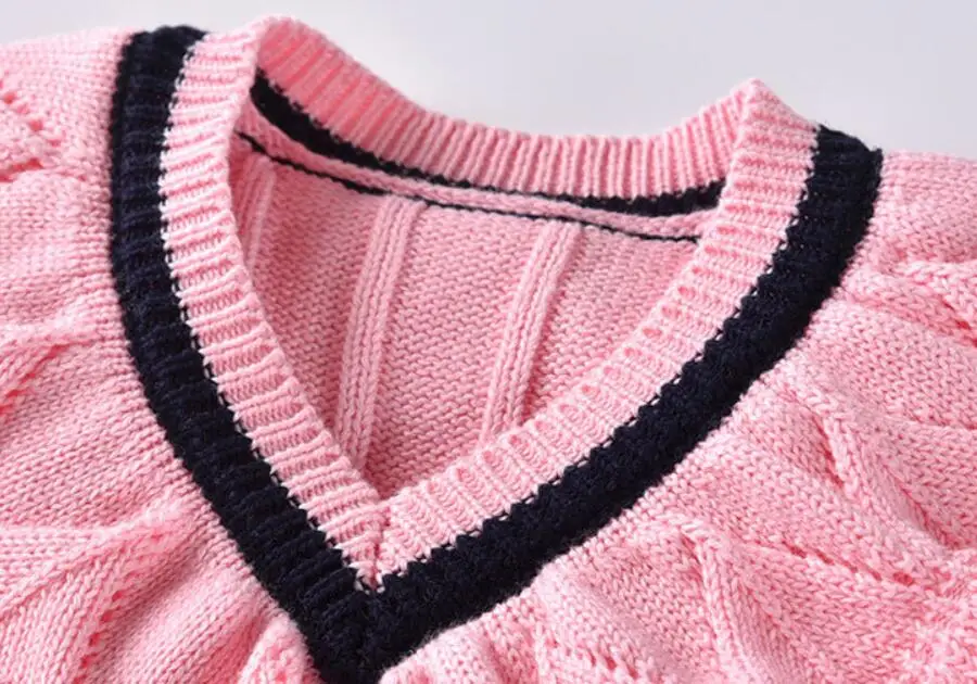 Детский свитер макраме жилет девочка все универсальный жилет младенец осень весна наряд v-образный вырез Вязаная одежда 5 цветов для От 2 до