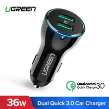 Ugreen 36W Car Charger Dual Quick Charge 3 0 Car Charger with Charging Cable Fast Dual