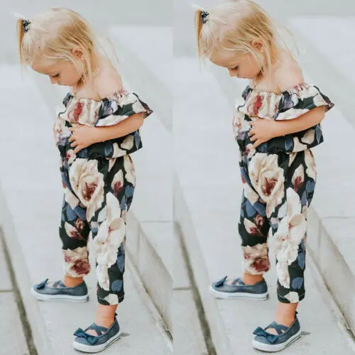 

2019 Boho Style Infant Toddler Kids Baby Girls Floral Sleeveless Romper Suspender Outfits Playsuit Fashion Summer Cute Jumpsuit