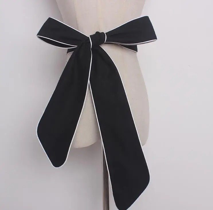 

Women's runway fashion denim bow Cummerbunds female Dress Corsets Waistband Belts decoration wide belt R1623