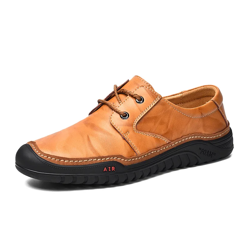 

BACKCMEL 2018 Autumn New Men's Leather Shoes Business Dress Casual Shoes England Baotou Lace Up Comfort Footwear Size 38-44 Hot