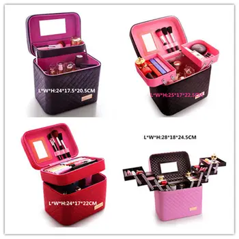

Large-capacity professional cosmetics storage box fashion cosmetic bag multi-layer storage box convenient beautiful suitcase