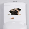 Divertido 3D perro mirando Caracol baño etiqueta de la pared decoraciones de la Sala adhesivos lindo animal pegatinas para la decoración casera ► Foto 3/6