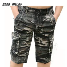 Летние мужские мешковатые шорты Карго, хлопок, свободный крой, для улицы, повседневные, для тренировок, военные, камуфляжные, короткие штаны, длина до колен, размера плюс