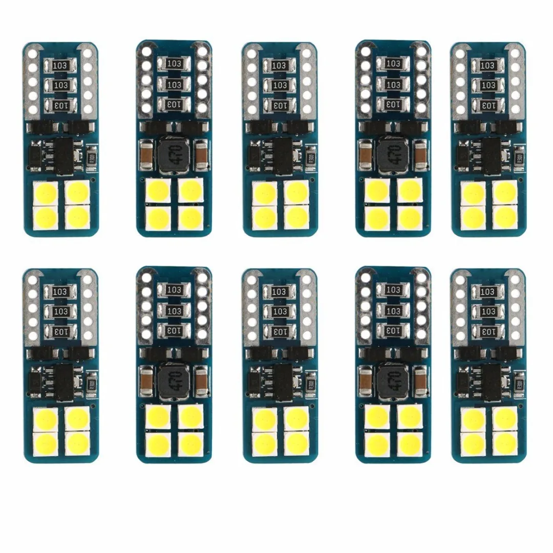 10pcs/lots T10 194 168 W5W 3030 8LED Canbus Side Wedge Width Light Bulb White