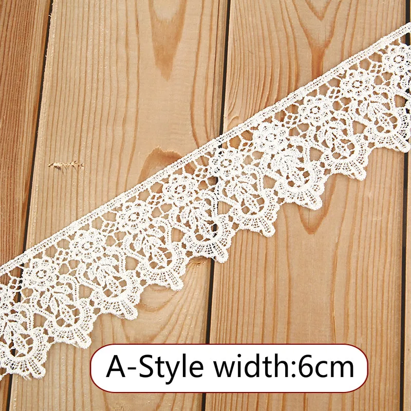 Белая кружевная обшивка Ткань DIY вышитая для шитья украшения атласные кружевные ленты материал по метрам для рукоделия ассорти