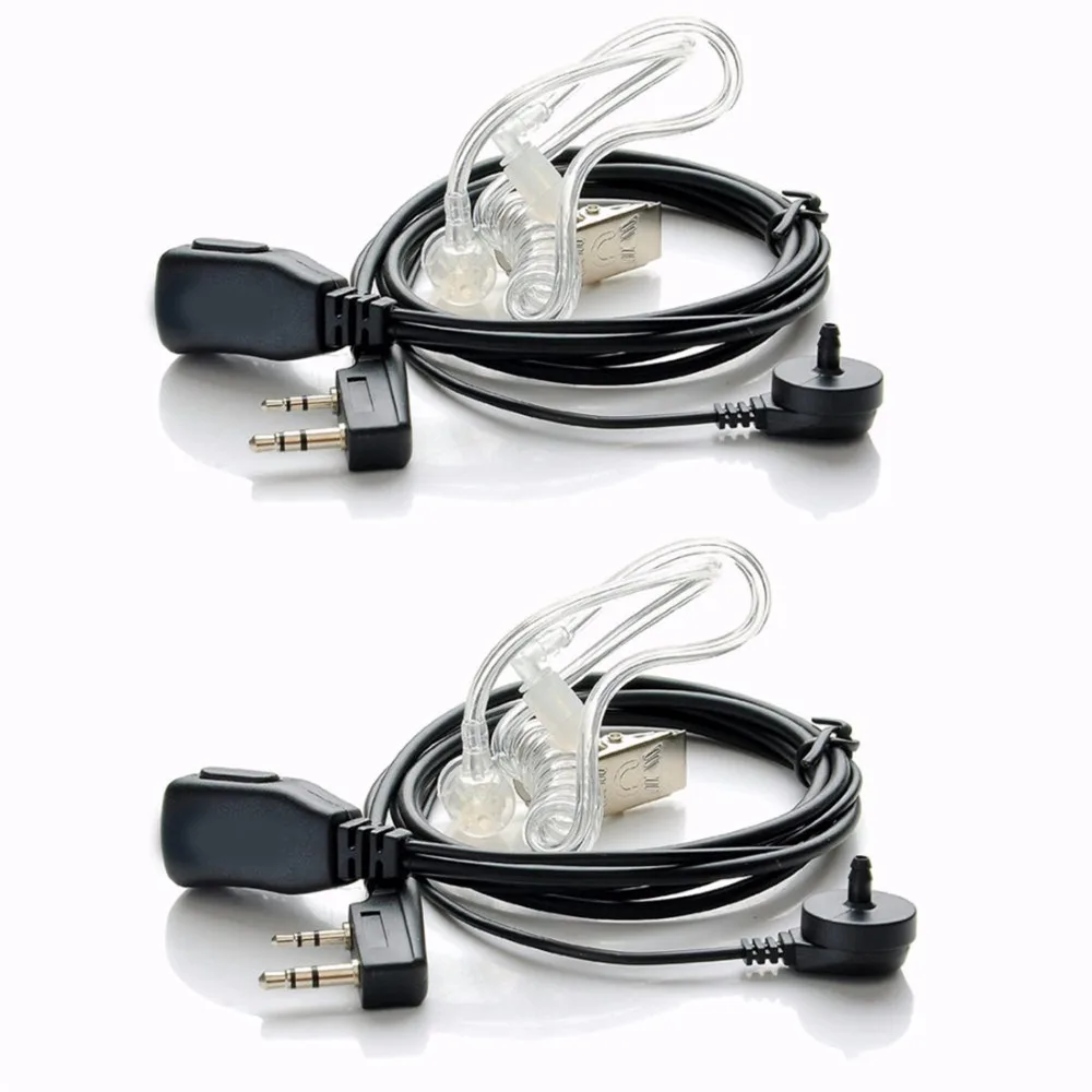 

2pcs Acoustic Tube PTT Mic Earpiece Walkie Talkie Headset For Kenwood For Baofeng Bf-888s UV5R UV-82 Retevis RT22 H777 For TYT