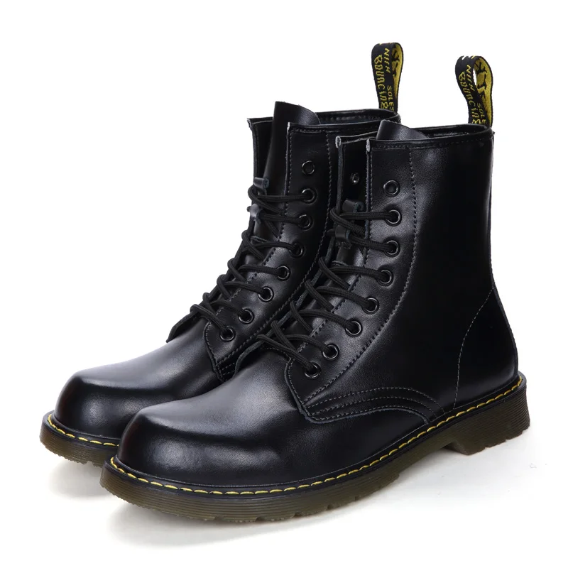 GRAM EPOS Male Autumn Spring Cowhide Split Leather red blue winter Boots Men High Top Martin Motorcycle botas Lover snow Boots