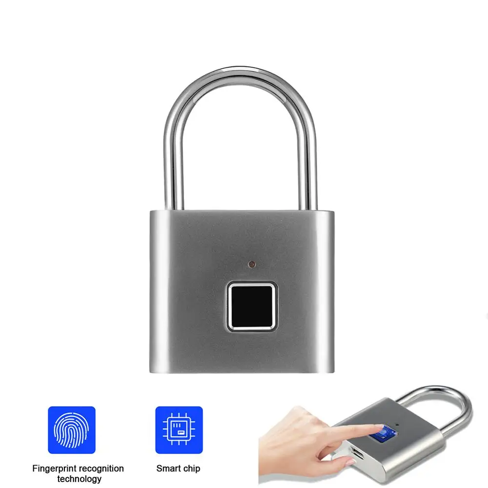 Золотой безопасности без ключа USB Перезаряжаемый биометрический дверной замок
