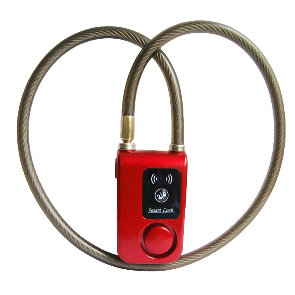 Умный водонепроницаемый Bluetooth замок цепь Противоугонная сигнализация бесключевое управление телефоном приложение - Цвет: Red