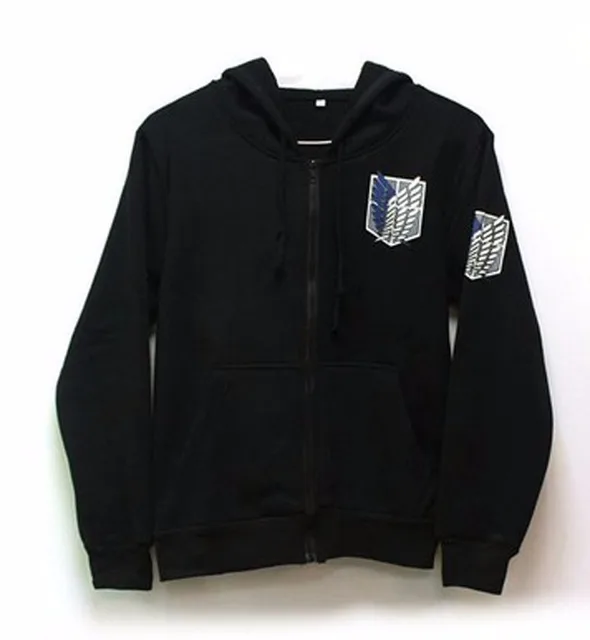 2 Colors Anime Attack on Titan Unisex Cosplay Costume Green/Black Hoodie Scouting Legion Hooded Jacket -