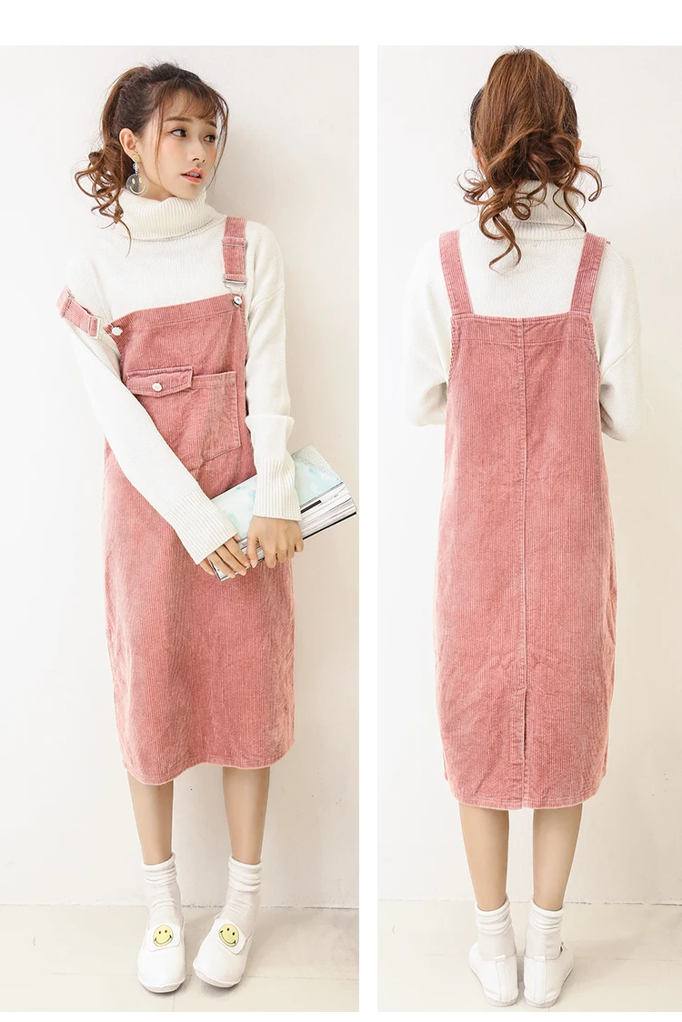 corduroy overall dress long