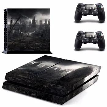 

New City ruins Decal Skin Sticker For Sony Playstation 4 PS4 Console protection film +2Pcs Controller