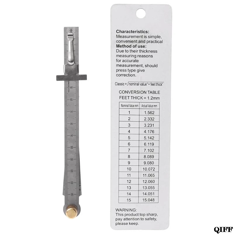 

2in1 Metric Taper Welding Feeler Gauge Gage Depth Ruler Gap Hole Stainless Steel