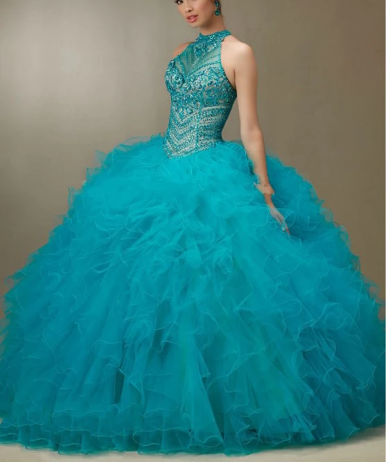 Иллюзия vestidos quinceanera милое 16 платье Haltervestido de debutante пышные платья платья на выпускной с кристаллами