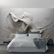 Пользовательские обои 3D стереоскопический тисненый серый красота картина маслом Современное Абстрактное Искусство Настенная роспись обои для гостиной спальни