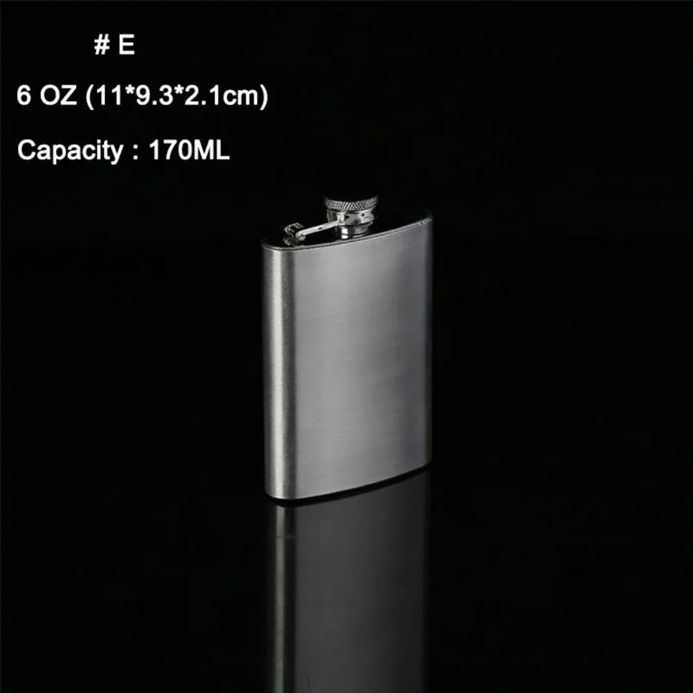 Portable 1/3/4/5/6/8/9/10oz Stainless Steel Wine Pot Hip Liquor Whiskey Alcohol Flask Cap and Funnel Hip Flask - Цвет: E