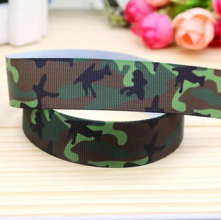

7/8'' Free shipping camo printed grosgrain ribbon hair bow headwear party decoration wholesale OEM 22mm H4859