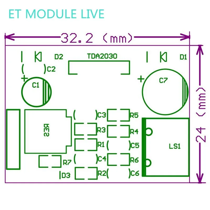 1 шт. TDA2030A модуль один источник питания аудио усилитель плата модуль