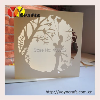 

Couple design laser cut wedding invitation cards,pearl laser cutting invitation cards--INC090
