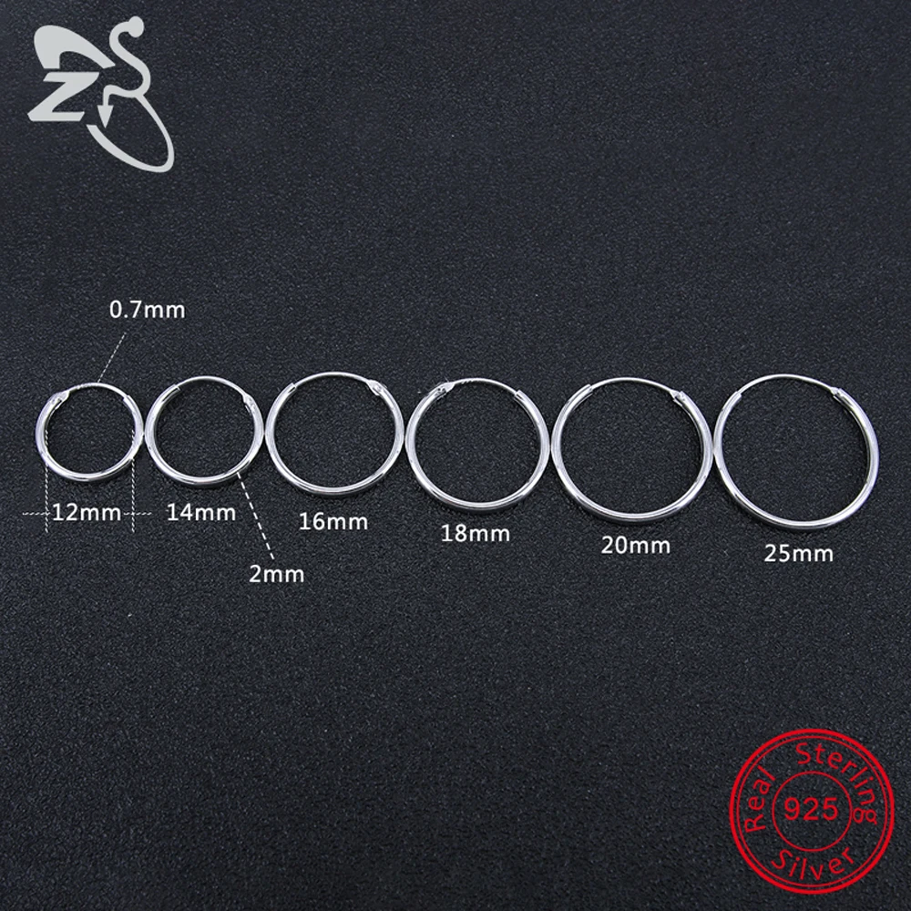 Классические круглые серебряные серьги-кольца, 925 пробы, серебряные круглые серьги для женщин и мужчин, креольские серьги-кольца, ювелирные изделия для пирсинга