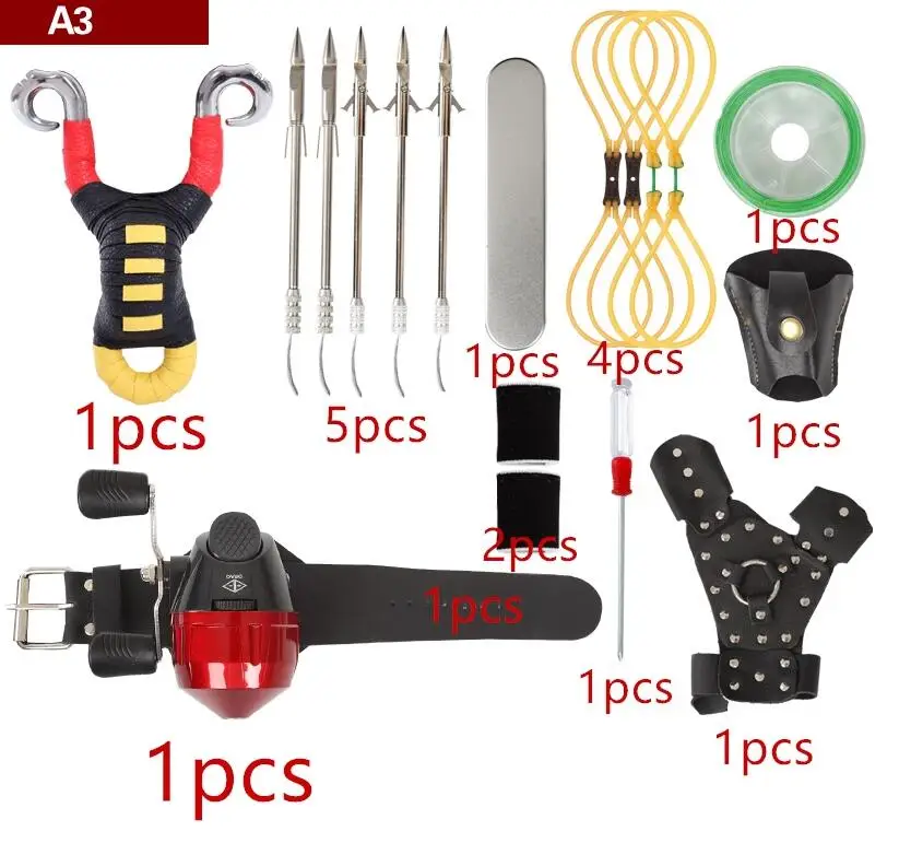 Мощный многофункциональный стрельба из лука лук Рыбалка Стрельба рыба Рогатка катапульта для охоты лук Рыбалка слинг стрелы комплект Дартс - Цвет: A3