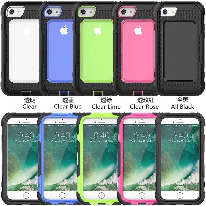

Heavy Duty Protection Doom TPU Silicon with PC Armor Phone Case for iPhone 6 6S 7 8 Plus X XS MAX XR Shockproof Dustproof Cover