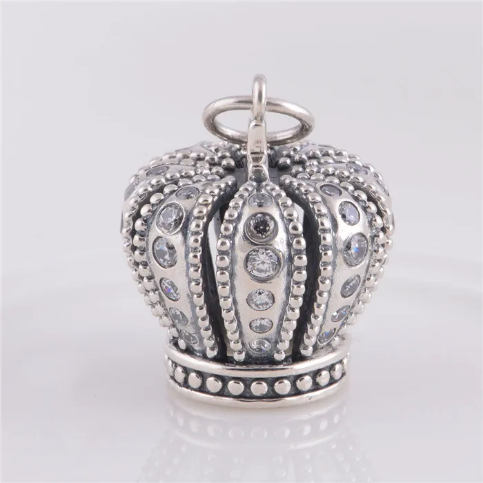 

S925 Sterling Silver Screw Thread Crown pendant charms beads Dangle charm Fit Original Pandora Charms Bracelet jewelry LW263