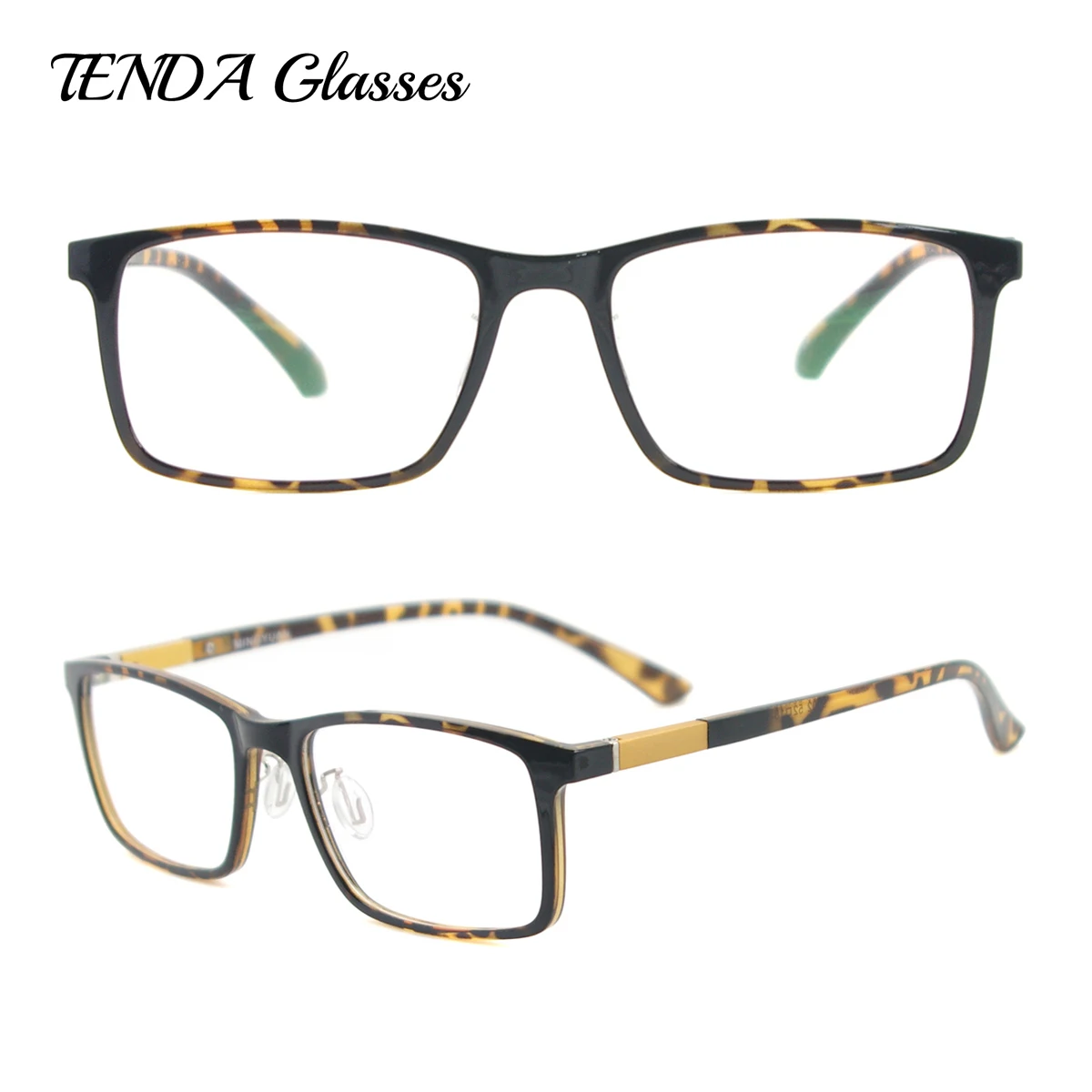 

TR90 Lightweight & Flexible Rectangle Eyeglass Frame Men Fashion Glasses Square Spectacles For Prescription Lenses
