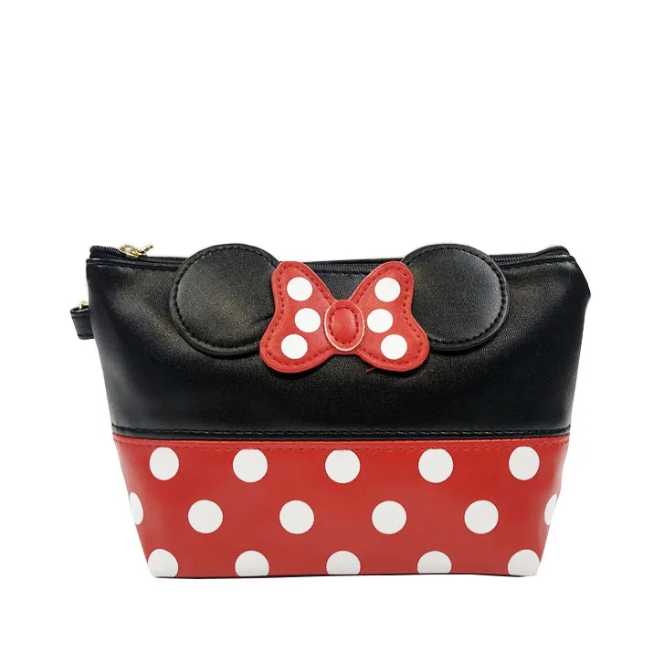 

Travel Cosmetic Bag Cartoon Bow Makeup Case Women Zipper Hand Holding Make Up Handbag Organizer Storage Pouch Toiletry Wash Bags