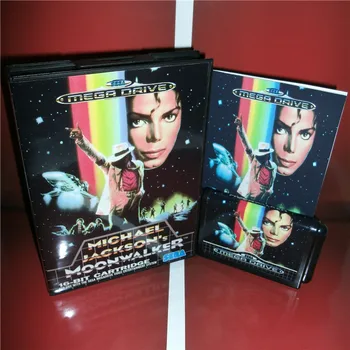 

Michael Jackson's Moonwalker EU Cover with box and manual For Sega Megadrive Genesis Video Game Console 16 bit card