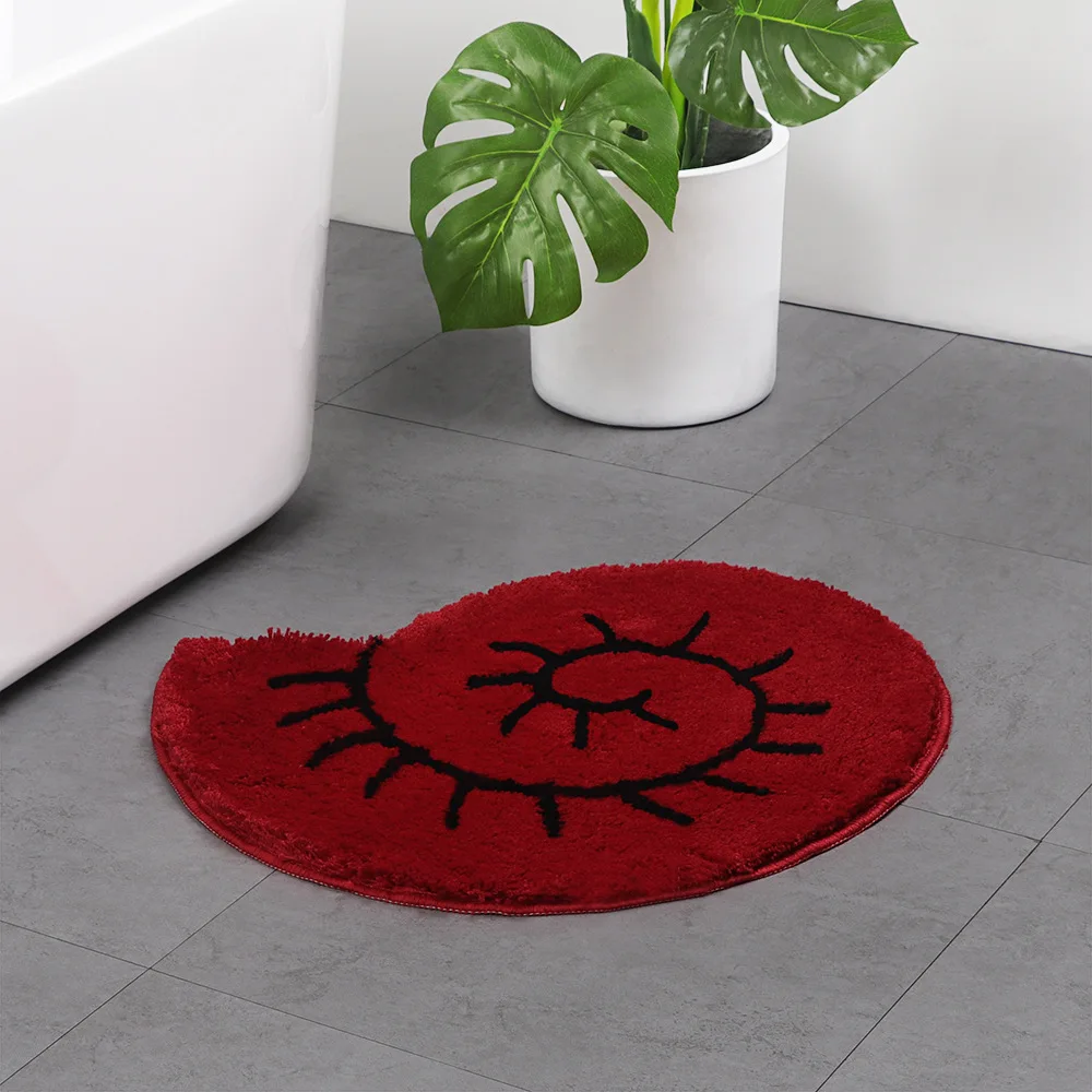 water absorption cat carpet for bathroom round bath mats in the kitchen home decoration scallop snails anti slip rug DW019 - Цвет: red snails