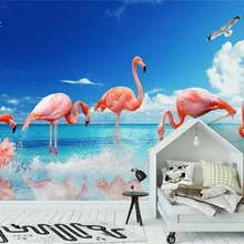 Обустройство дома 3D обои для стен 3d с декоративной виниловой пластинкой Настенные обои современные минималистичные Фламинго фоновые обои настенные