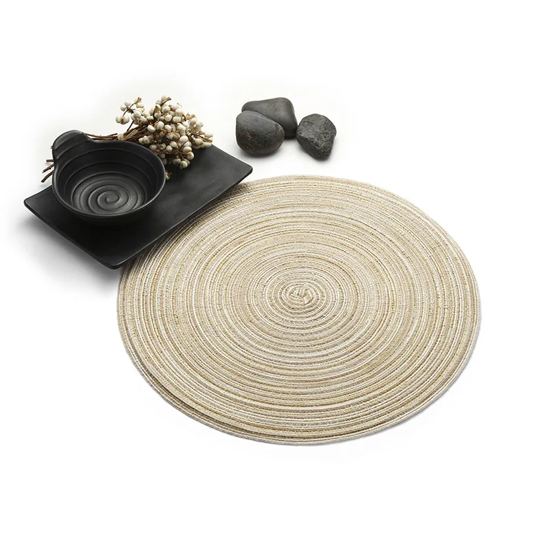 

Nordic Style Table Ramie Insulation Pad Round Placemats Linen Table Mats Kitchen Accessories Decoration Home Pad Coaster