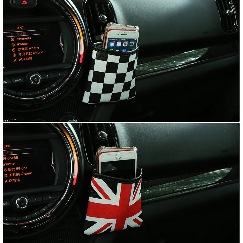 Кожаный Автомобильный мешочек для выхода воздуха Union Jack сумка Органайзер